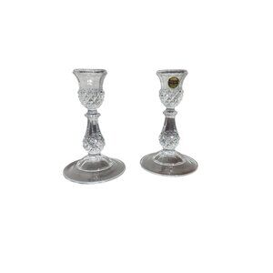 Vintage Cristal D’Arques Longchamp Candle Stick Holder Lead Crystal Set of 2